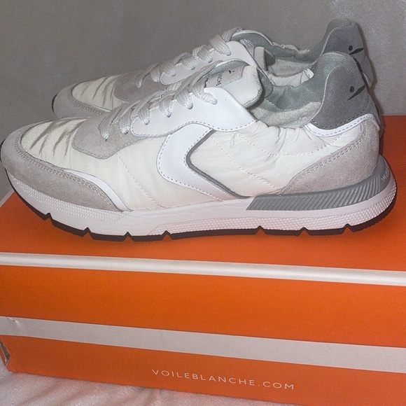 NWT VOILE BLANCHE QWARK HYPE WOMAN Suede And Technical Fabric Sneakers in White - Picture 12 of 16